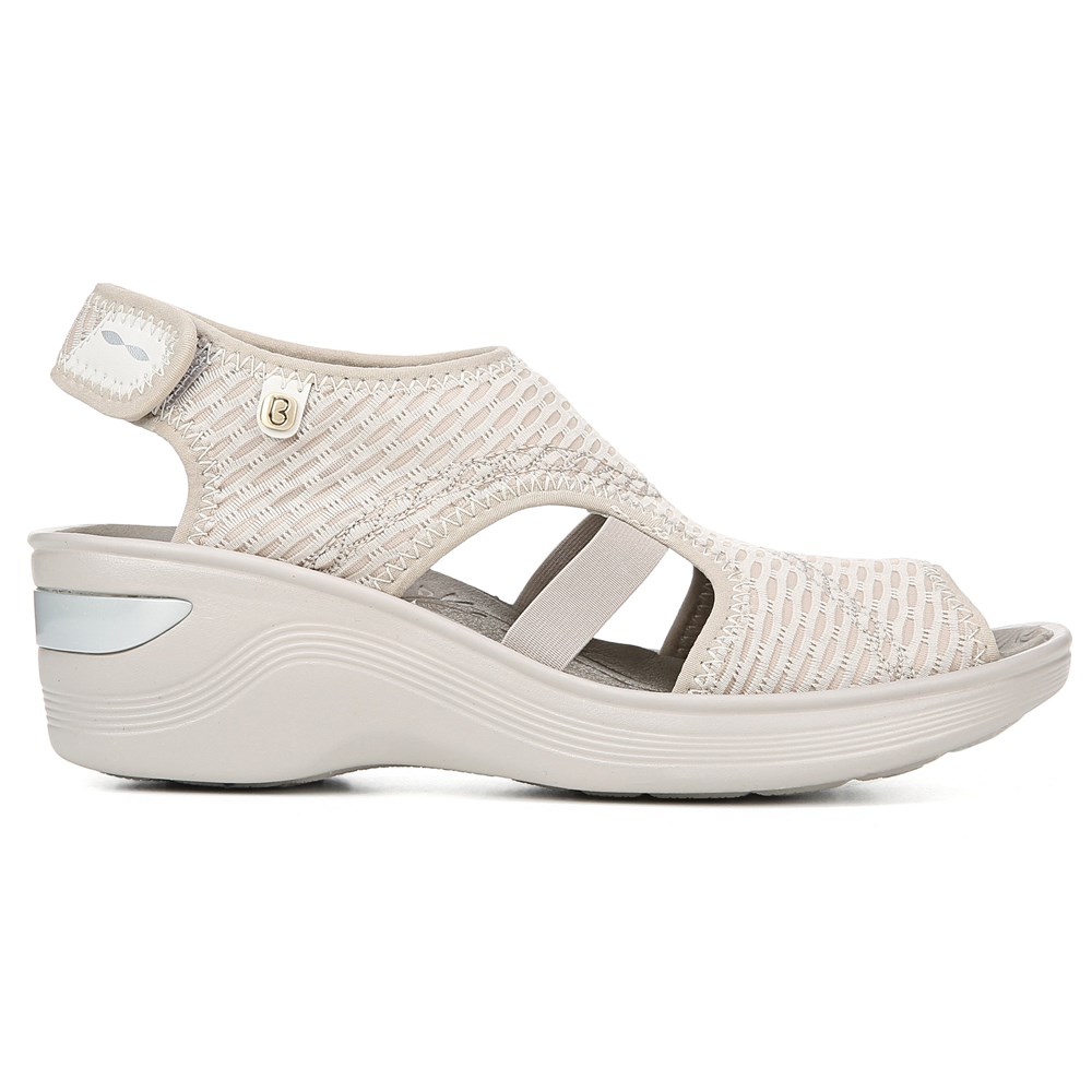 Bzees Dream Wedge Sandal - Beige Sheer Fishnet Bzees Dream Wedge Sandal - Beige Sheer Fishnet