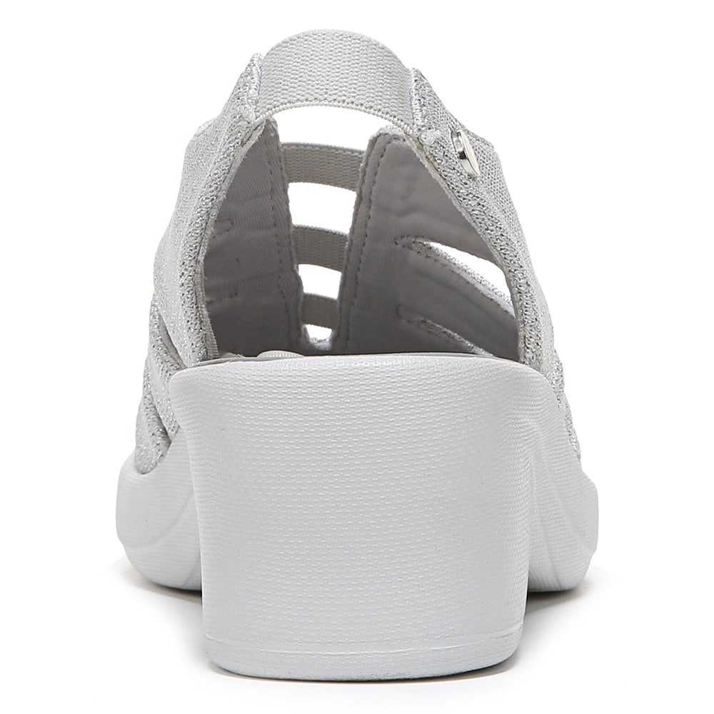 Bzees Finale Peep Toe Sandal - Silver Shimmer Fabric Bzees Finale Peep Toe Sandal - Silver Shimmer Fabric
