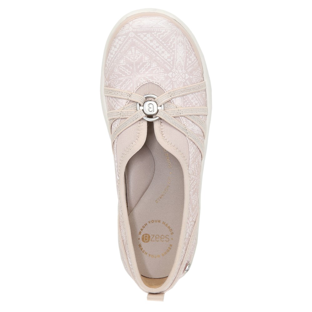 Bzees Niche Slip On - Beige Batik Fabric Bzees Niche Slip On - Beige Batik Fabric