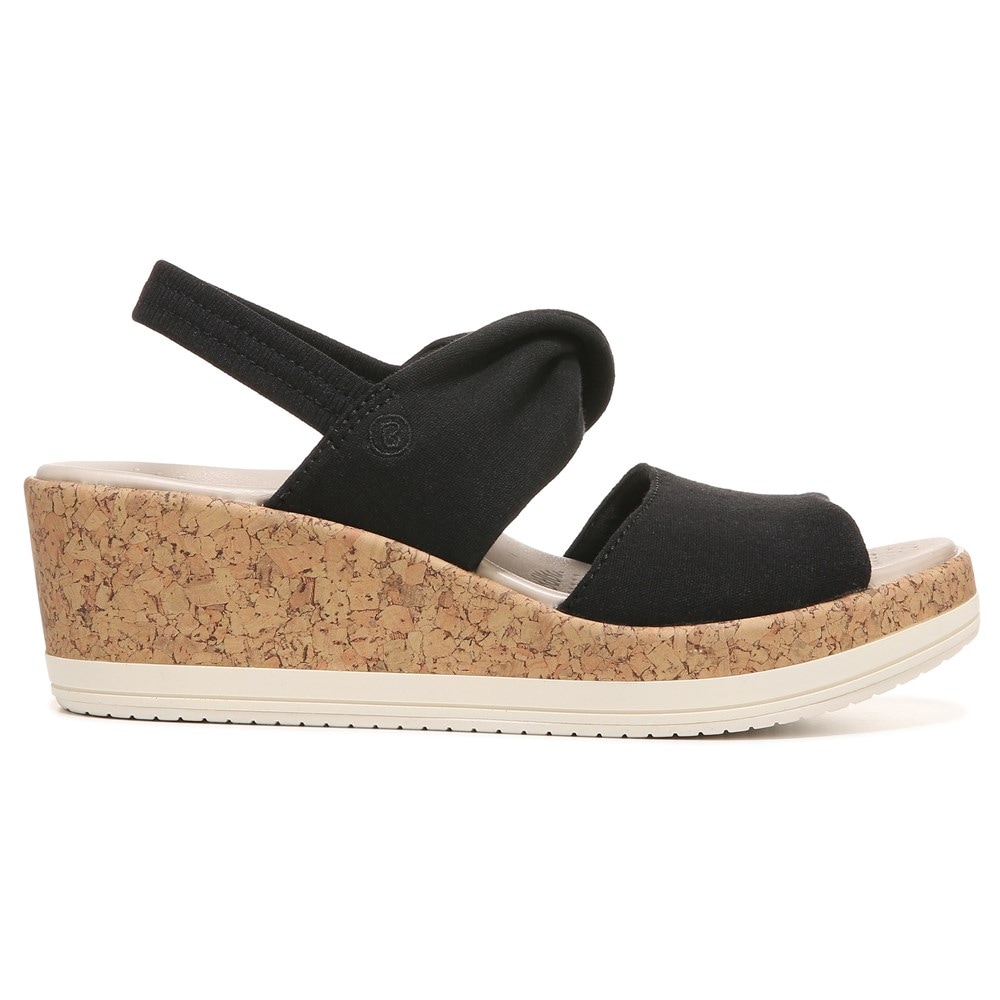 Bzees Remix It Slingback Wedge Sandal - Black Fabric Bzees Remix It Slingback Wedge Sandal - Black Fabric