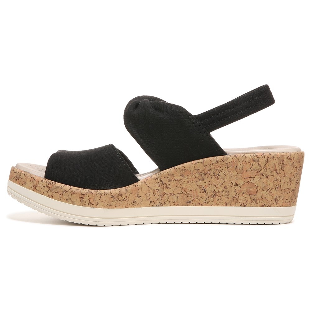 Bzees Remix It Slingback Wedge Sandal - Black Fabric Bzees Remix It Slingback Wedge Sandal - Black Fabric