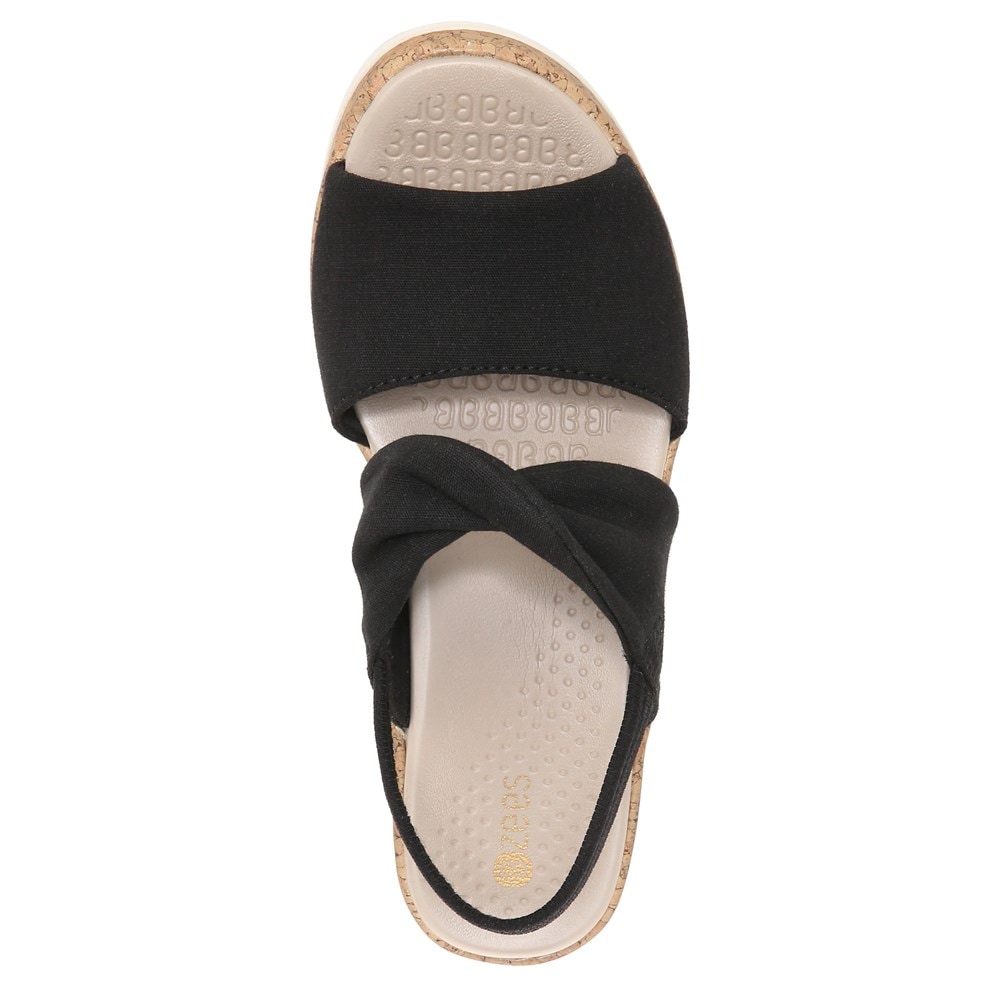 Bzees Remix It Slingback Wedge Sandal - Black Fabric Bzees Remix It Slingback Wedge Sandal - Black Fabric