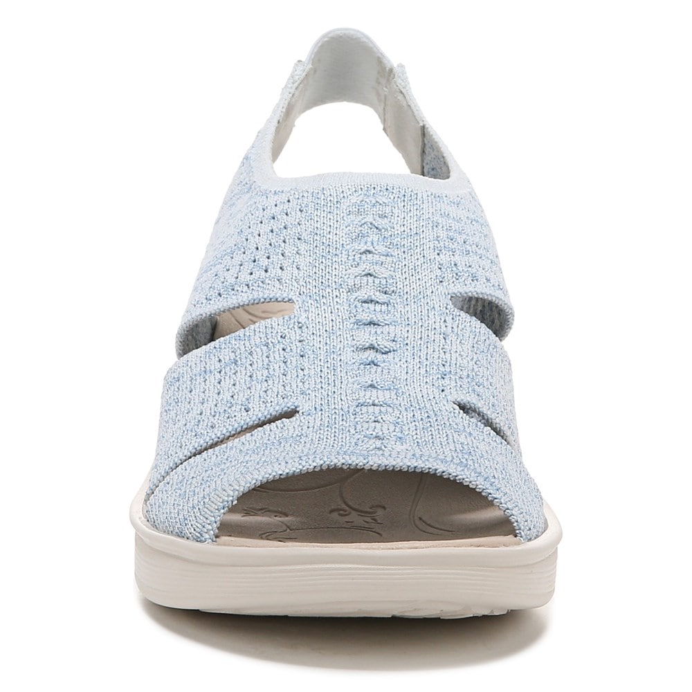 Bzees Double Up Slingback Wedge Sandal - Sky Blue Knit Bzees Double Up Slingback Wedge Sandal - Sky Blue Knit