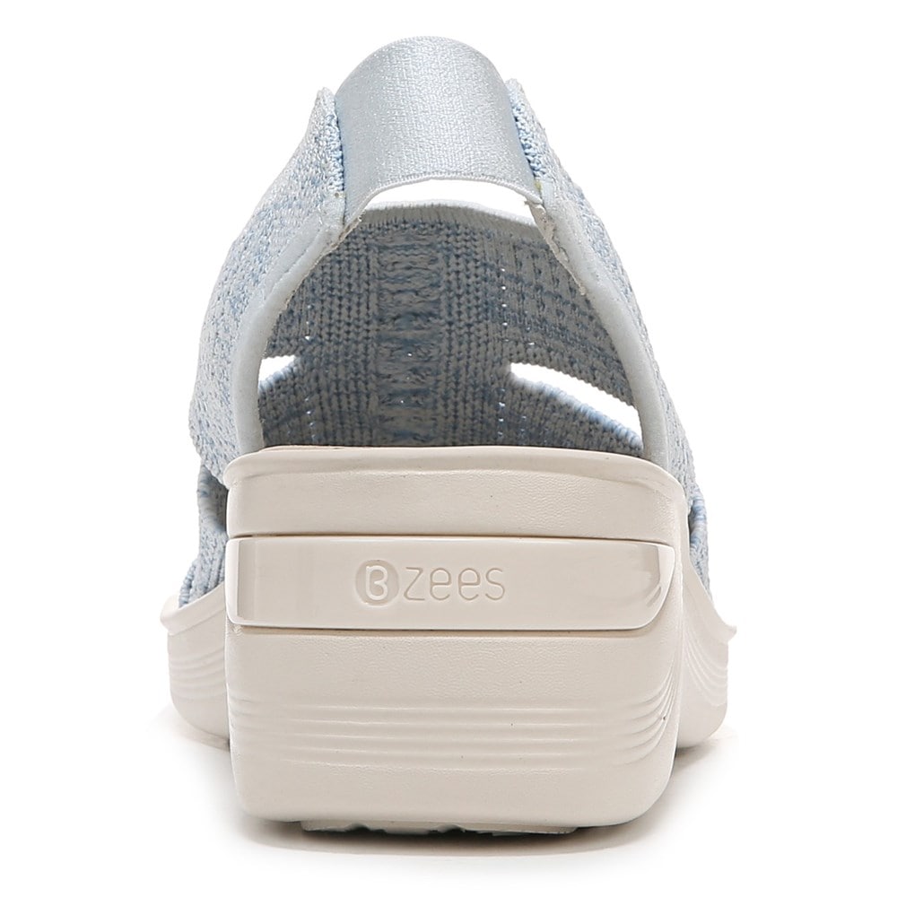 Bzees Double Up Slingback Wedge Sandal - Sky Blue Knit Bzees Double Up Slingback Wedge Sandal - Sky Blue Knit