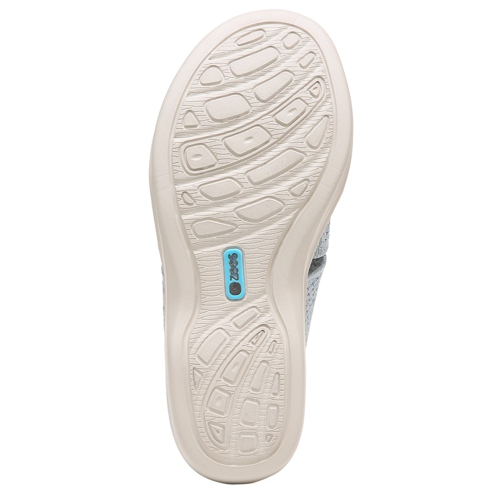 Bzees Double Up Slingback Wedge Sandal - Sky Blue Knit Bzees Double Up Slingback Wedge Sandal - Sky Blue Knit